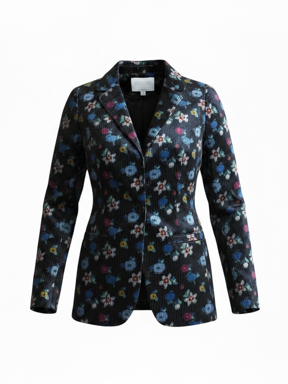 Anthropologie ett:twa Blooming Floral Velvet Corduroy Blazer Jacket Sz 2
